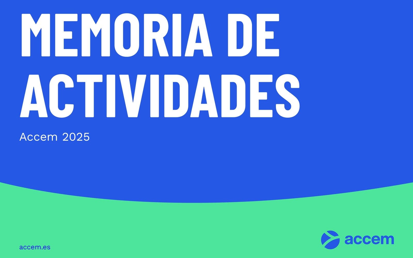Portada de la Memoria de Actividades de Accem 2025