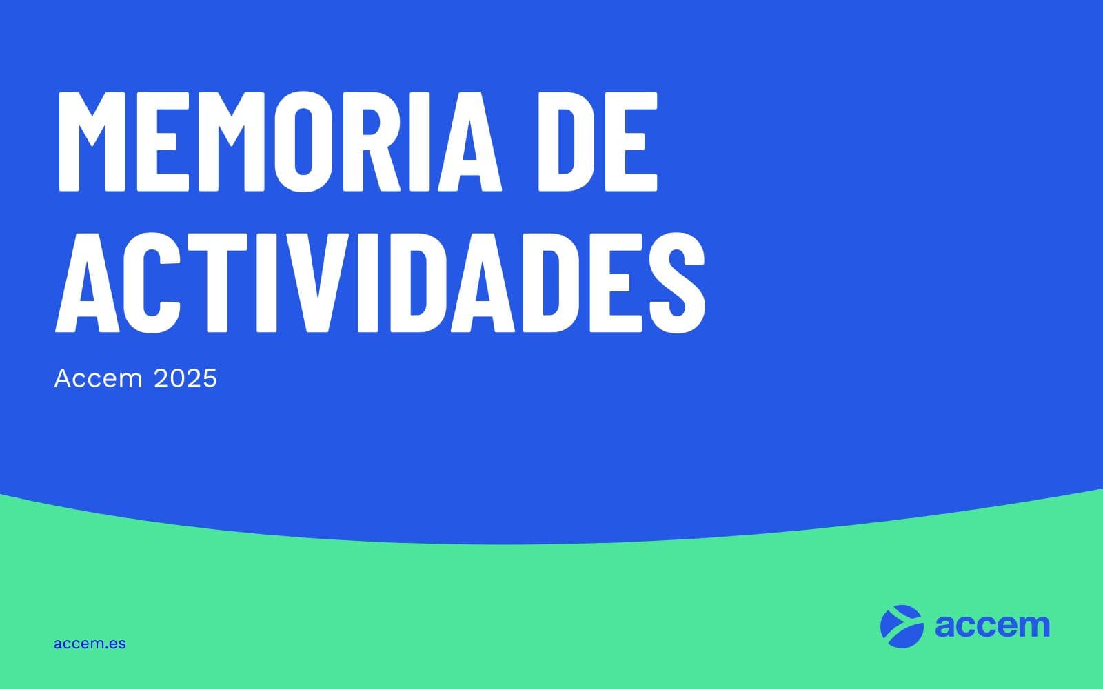 Portada de la Memoria de Actividades de Accem 2025